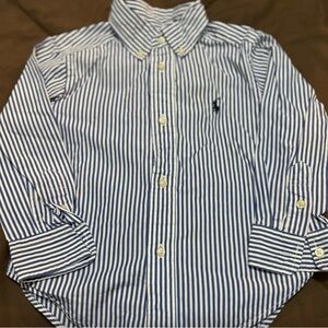 Ralph Lauren, blue and white 3T long sleeve button up